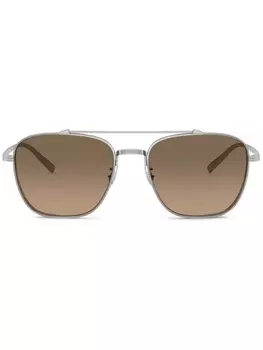Солнцезащитные очки Avison в квадратной оправе Oliver Peoples, серебряный
