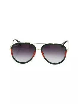 Солнцезащитные очки-авиаторы 57 мм Gucci, золотой