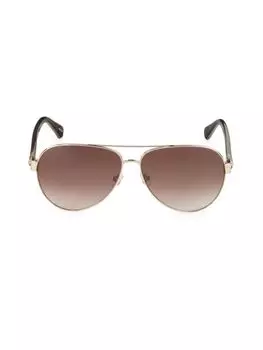 Солнцезащитные очки-авиаторы 59MM Kate Spade New York, цвет Havana
