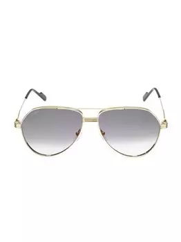 Солнцезащитные очки-авиаторы 61MM Cartier, золотой