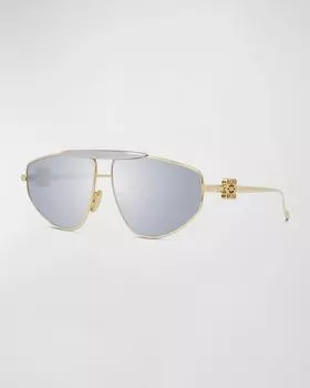 Солнцезащитные очки-авиаторы Anagram из металлического сплава Loewe, цвет Shiny Endura Gold Smoke Mirror