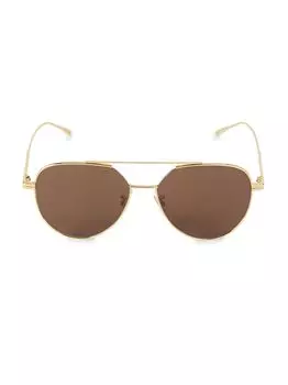 Солнцезащитные очки-авиаторы BV1013SK-003 57MM Bottega Veneta, золотой