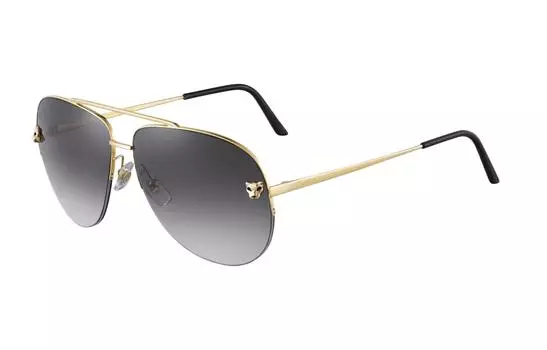 Солнцезащитные очки-авиаторы CARTIER Metal Aviator, женские, золотые, Gold