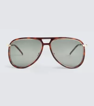 Солнцезащитные очки-авиаторы Classic 11 Saint Laurent, коричневый