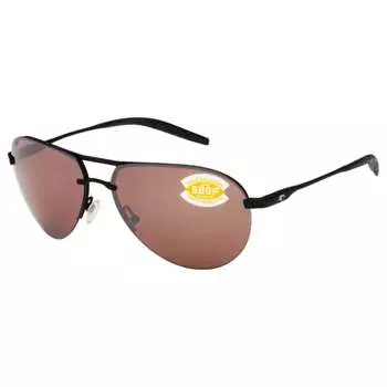 Солнцезащитные очки-авиаторы Costa Del Mar Helo Matte Black Aviator Metal Unisex HLO 11 OSCP