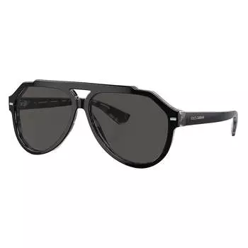 Солнцезащитные очки-авиаторы Dolce & Gabbana DG 4452 340387 60 мм унисекс, цвет black on grey havana