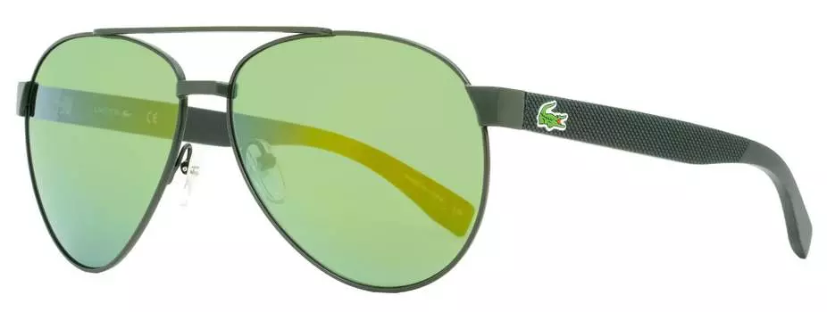 Солнцезащитные очки-авиаторы Lacoste Unisex L185S 315 Темно-зеленые 60 мм