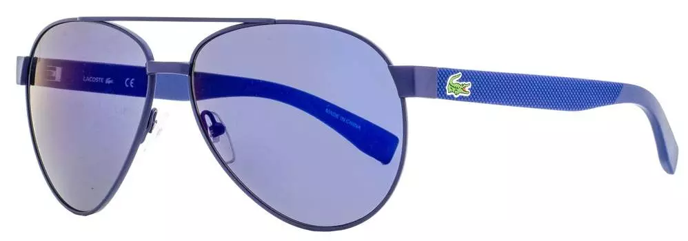 Солнцезащитные очки-авиаторы Lacoste Unisex L185S 424 матово-синие 60 мм