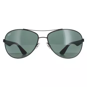 Солнцезащитные очки-авиаторы матовые черные серые зеленые Ray-Ban, черный