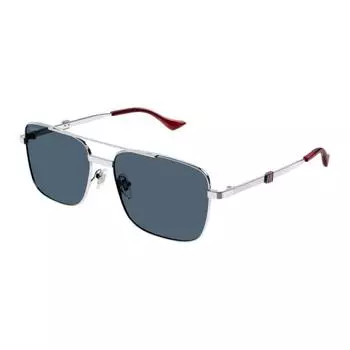 Солнцезащитные очки-авиаторы металлические, мужские, серебристые GUCCI