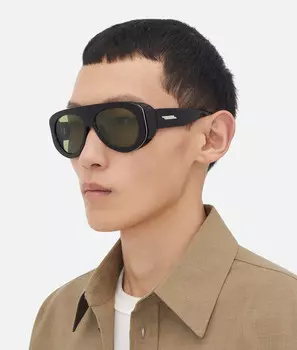 Солнцезащитные очки-авиаторы Osservatorio Bottega Veneta, зеленый/черный