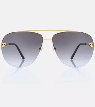 Солнцезащитные очки-авиаторы Panthre de Cartier Cartier, золотой