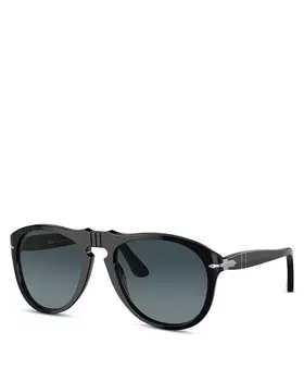 Солнцезащитные очки-авиаторы Persol, 56 мм, черный