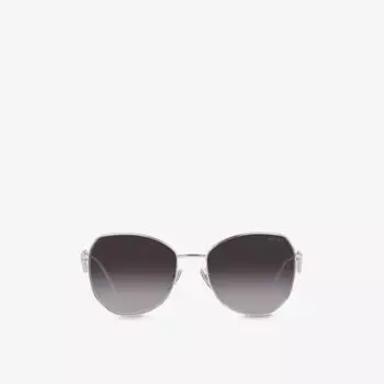 Солнцезащитные очки-авиаторы PR 57YS из стали и полиамида Prada, серебряный