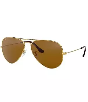 Солнцезащитные очки-авиаторы Ray-Ban унисекс RB3025 62 мм, золотой