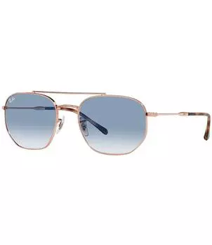 Солнцезащитные очки-авиаторы Ray-Ban унисекс RB3707 57 мм, золотой
