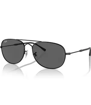 Солнцезащитные очки-авиаторы Ray-Ban унисекс RB3735 Bain Bridge 57 мм, черный