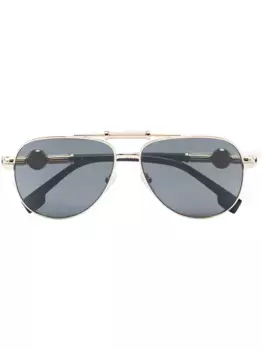 Солнцезащитные очки-авиаторы с декором Medusa Versace Eyewear, черный