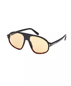 Солнцезащитные очки-авиаторы с геометрическим рисунком и фотохромными линзами Tom Ford, коричневый