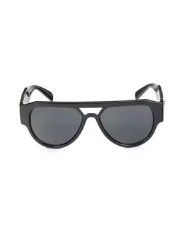 Солнцезащитные очки-авиаторы с Медузой 57MM Versace, черный
