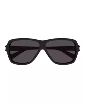 Солнцезащитные очки авиаторы с угловыми деталями Saint Laurent, черный