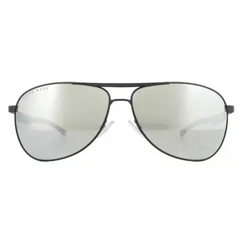 Солнцезащитные очки-авиаторы с зеркальным покрытием черного матового Hugo Boss, черный