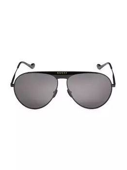 Солнцезащитные очки-авиаторы Seasonal Icon 65 MM Gucci, черный