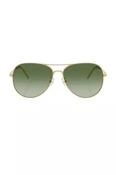 Солнцезащитные очки-авиаторы Tory Burch, yellow gold & green