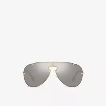 Солнцезащитные очки-авиаторы VE2243 с зеркалом Versace, желтый