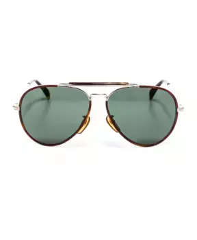 Солнцезащитные очки-авиаторы в ацетатной и металлической оправе Eyewear By David Beckham, коричневый