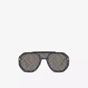 Солнцезащитные очки-авиаторы в ацетатной оправе FN000575 с монограммой Fendi, черный