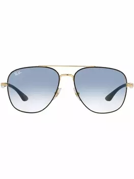 Солнцезащитные очки-авиаторы в квадратной оправе Ray-Ban, черный