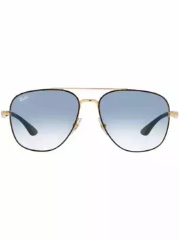 Солнцезащитные очки-авиаторы в квадратной оправе Ray-Ban, черный