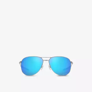 Солнцезащитные очки-авиаторы в металлической оправе OO4147 contrail prizm Oakley, серебряный
