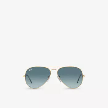 Солнцезащитные очки-авиаторы в металлической оправе с фирменными линзами RB3025 Ray-Ban, желтый