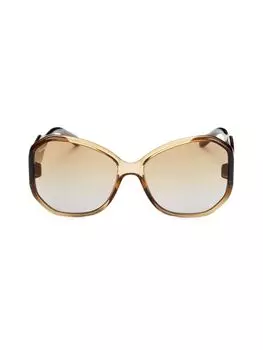 Солнцезащитные очки-бабочки 61MM Ferragamo, хаки