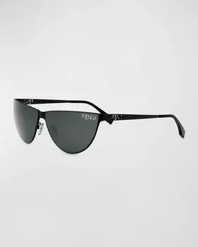 Солнцезащитные очки-бабочки из ацетата подиума Fendi, цвет Black