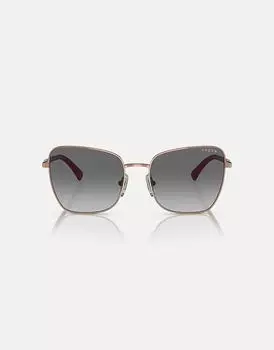 Солнцезащитные очки-бабочки Vogue Eyewear розового золота с серыми линзами