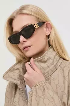 Солнцезащитные очки Balenciaga, коричневый
