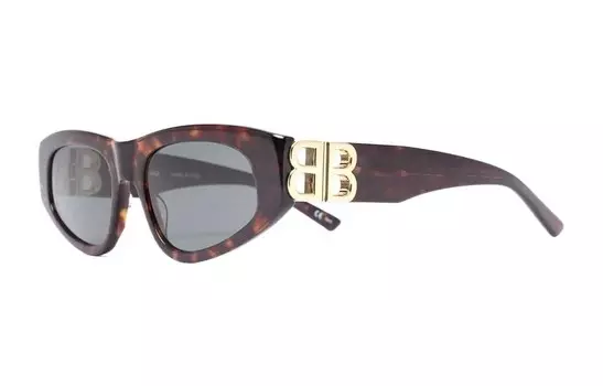 Солнцезащитные очки Balenciaga Rectangular Frame, коричневый