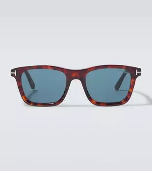Солнцезащитные очки Barron logo square Tom Ford, Red Havana/Blue