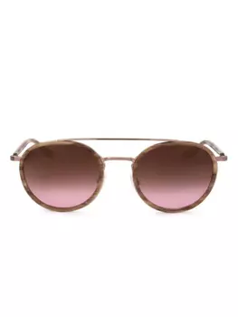 Солнцезащитные очки Barton Perreira в круглой оправе, коричневый