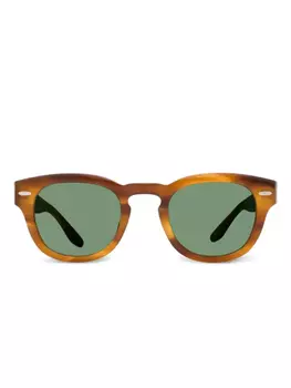 Солнцезащитные очки Barton Perreira в круглой оправе, коричневый