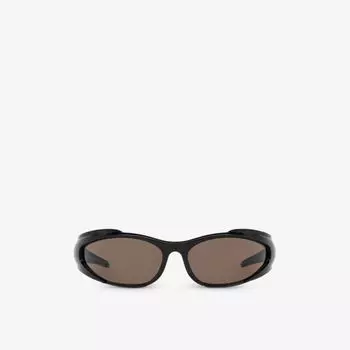 Солнцезащитные очки Bb0253S с изогнутой оправой из ацетата Balenciaga, черный