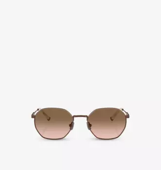 Солнцезащитные очки Bc2004St Sartorial Sunset в круглой оправе из титана с покрытием из розового золота Brunello Cucinelli, коричневый