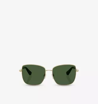 Солнцезащитные очки Be3158 в квадратной оправе из металла Burberry, золотой