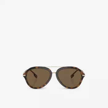 Солнцезащитные очки Be4377 jude pilot-frame из ацетата черепахового цвета Burberry, коричневый