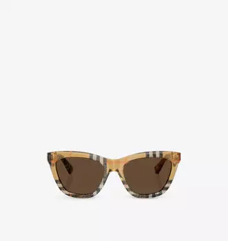 Солнцезащитные очки Be4435 «кошачий глаз» из ацетата Burberry, коричневый