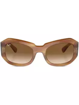 Солнцезащитные очки Beate в геометричной оправе Ray-Ban, коричневый