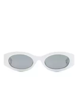 Солнцезащитные очки Berta в овальной оправе Linda Farrow, белый